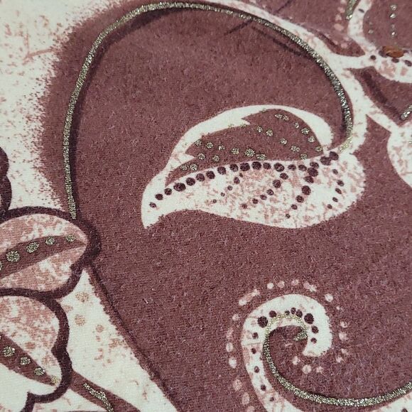 Alfred Dunner Floral Patterned Brown and Cream Top Large - Picture 6 of 6